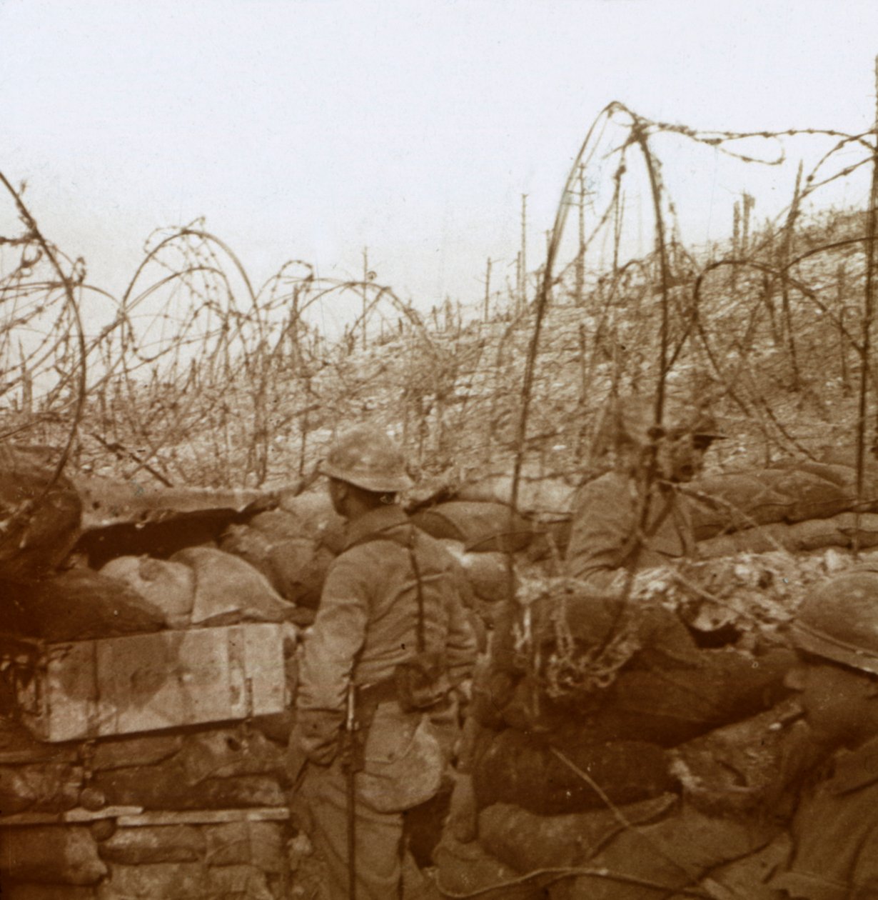 Fosse Froide loopgraaf, Champagne, Noord-Frankrijk, ca. 1914-1918 door Unbekannt