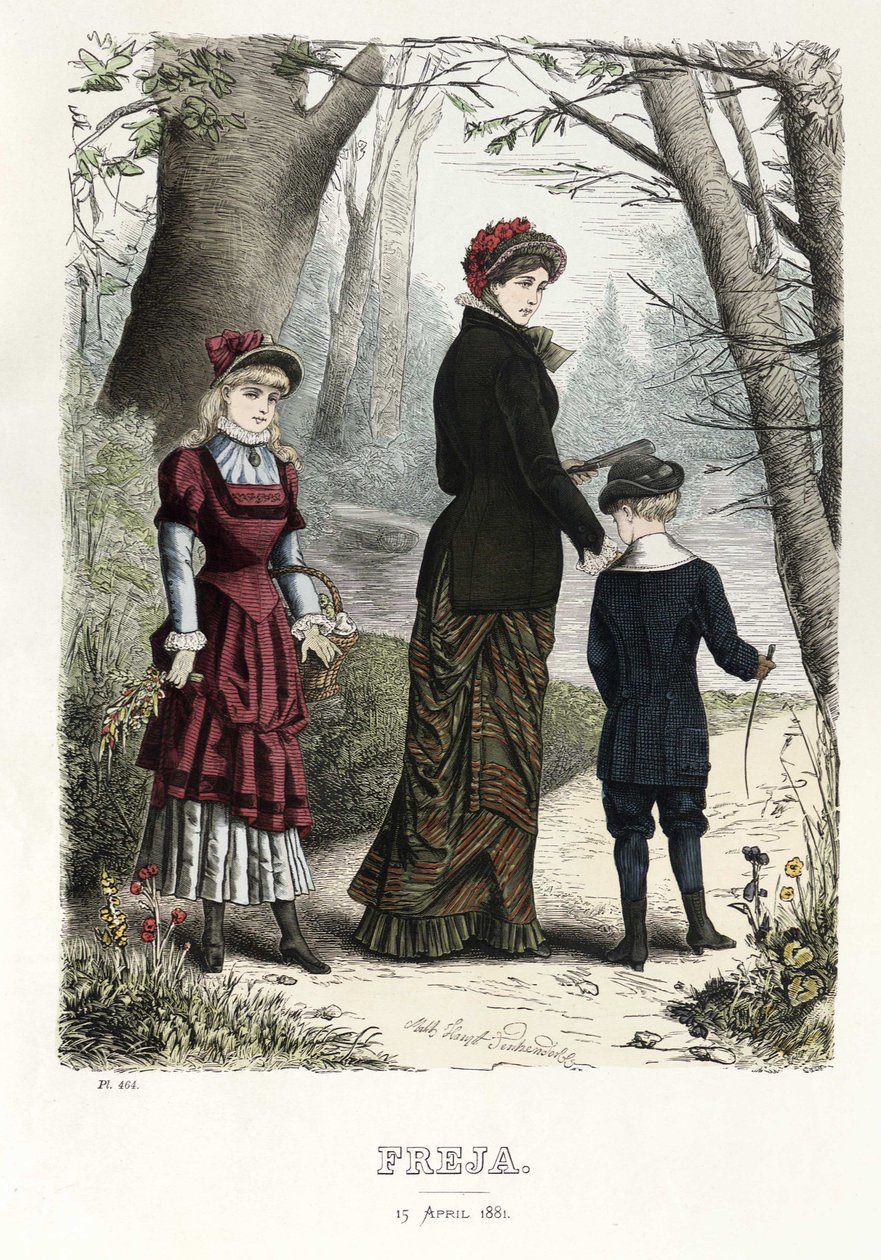 Freja- geïllustreerd Scandinavisch modetijdschrift 1881, illustratie nr. 8 door Unbekannt