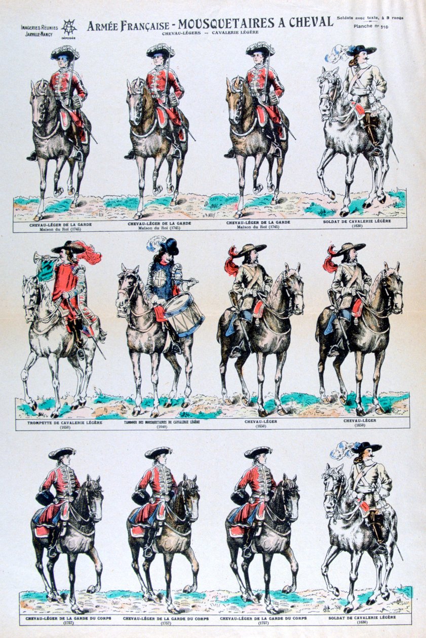 Frans leger, bereden musketiers, 18e eeuw 19e eeuw door Unbekannt