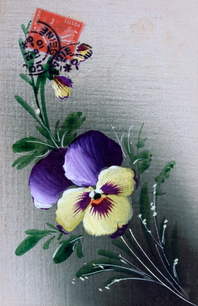Franse bloemenkaart, ca. 1900 door Unbekannt