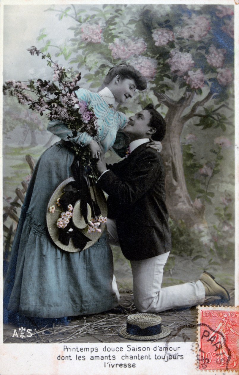 Franse romantische ansichtkaart, ca. 1900 door Unbekannt