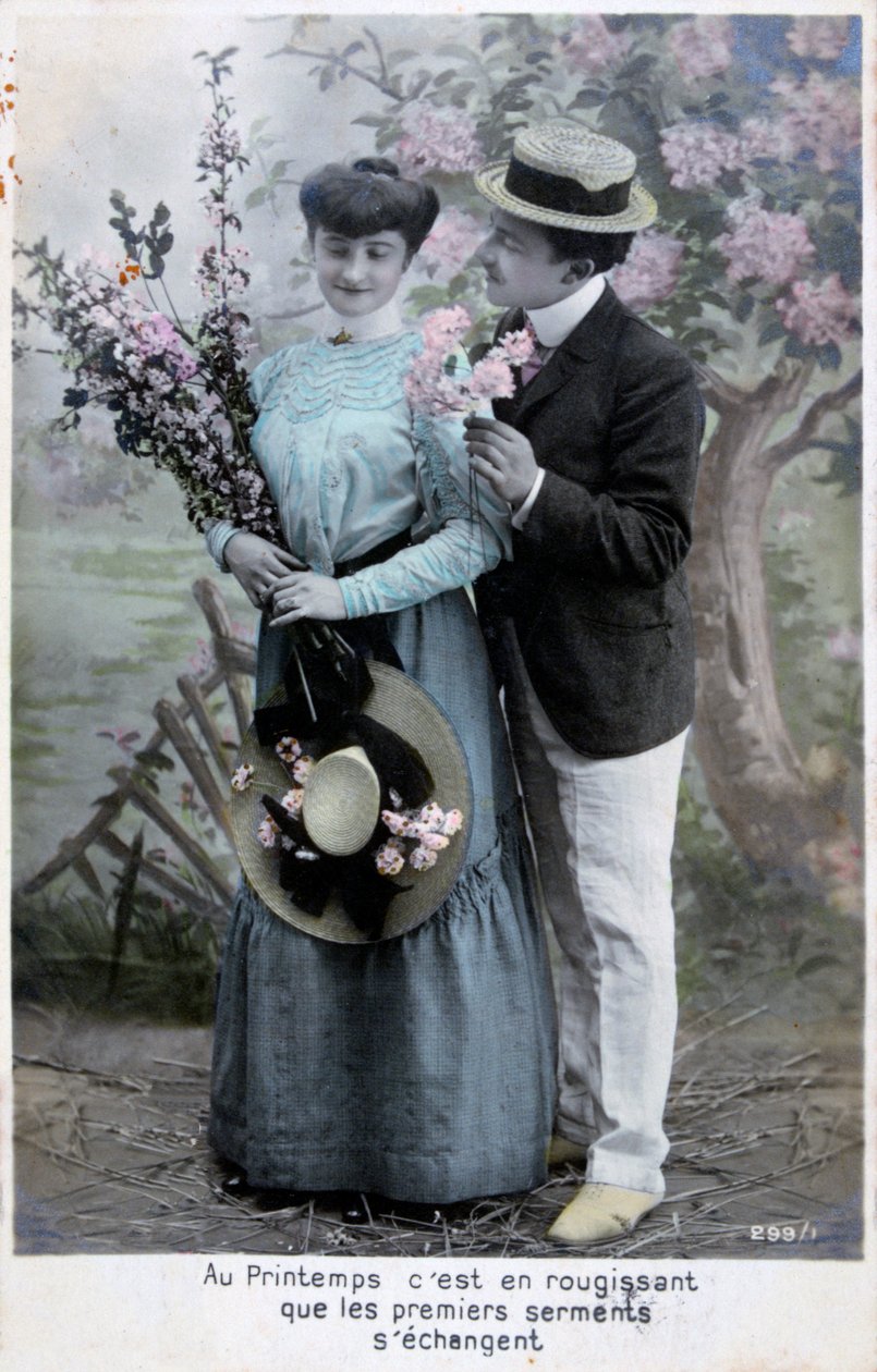 Franse romantische ansichtkaart, c1900 door Unbekannt