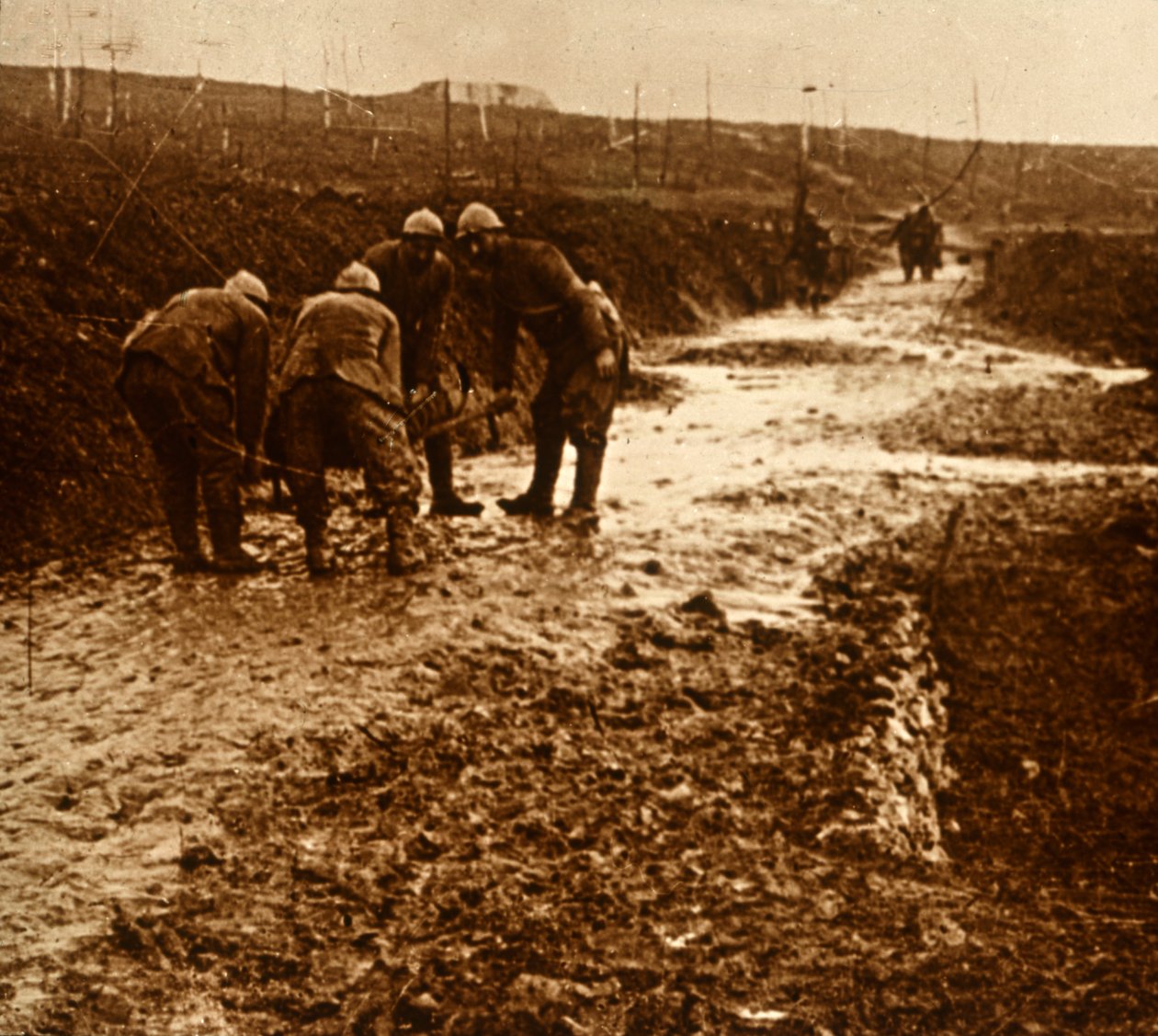 Franse soldaten, Froideterre, Frankrijk, ca. 1914-1918 door Unbekannt