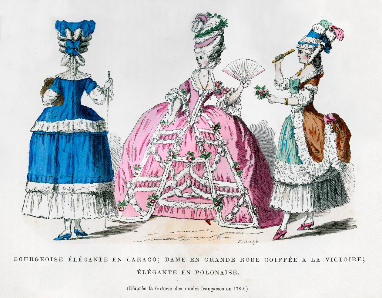 Franse damesmode, 1780 door Unbekannt
