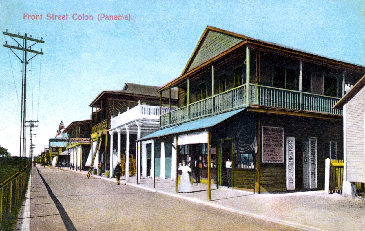 Front Street, Colon, Panama, 1907 door Unbekannt