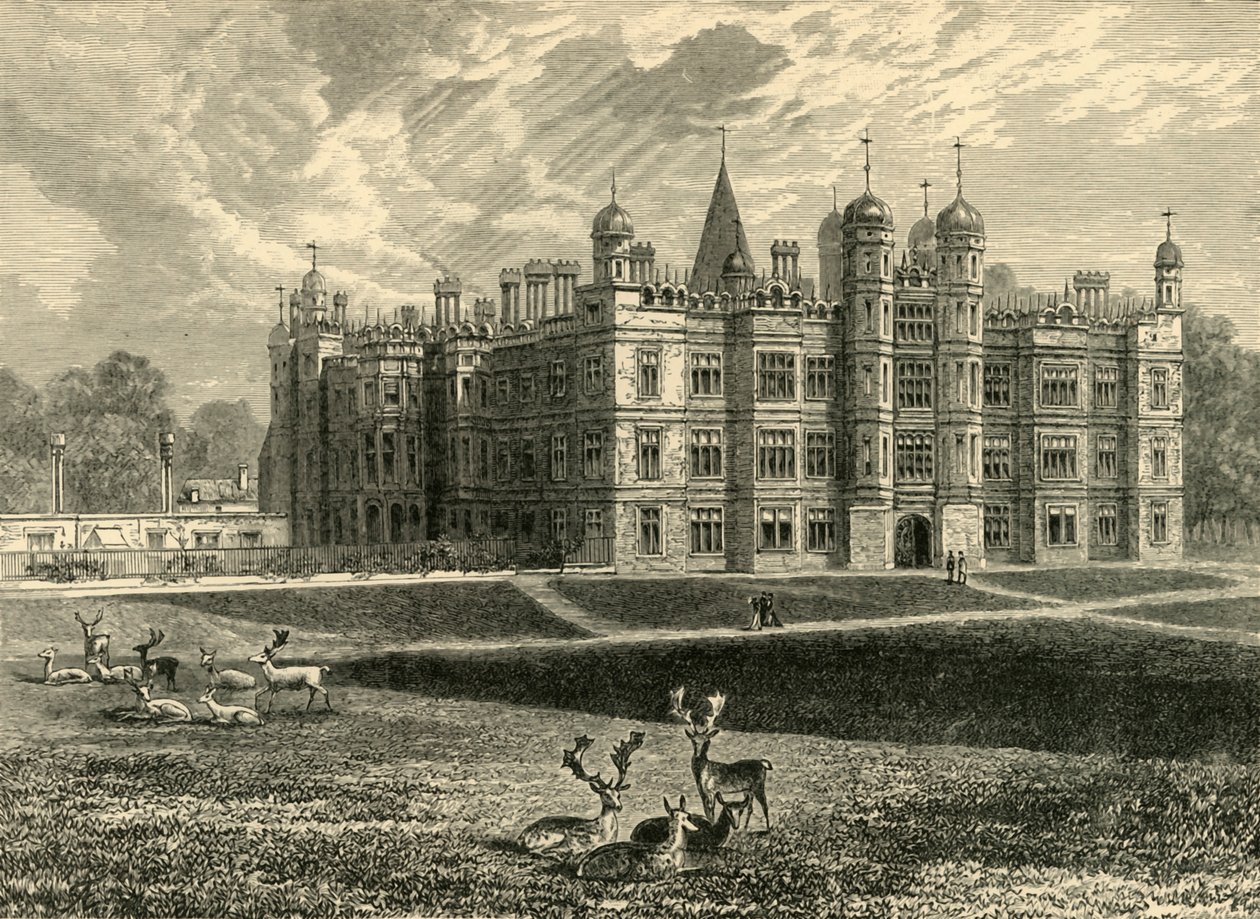 Voorzijde van Burghley House, 1898 door Unbekannt