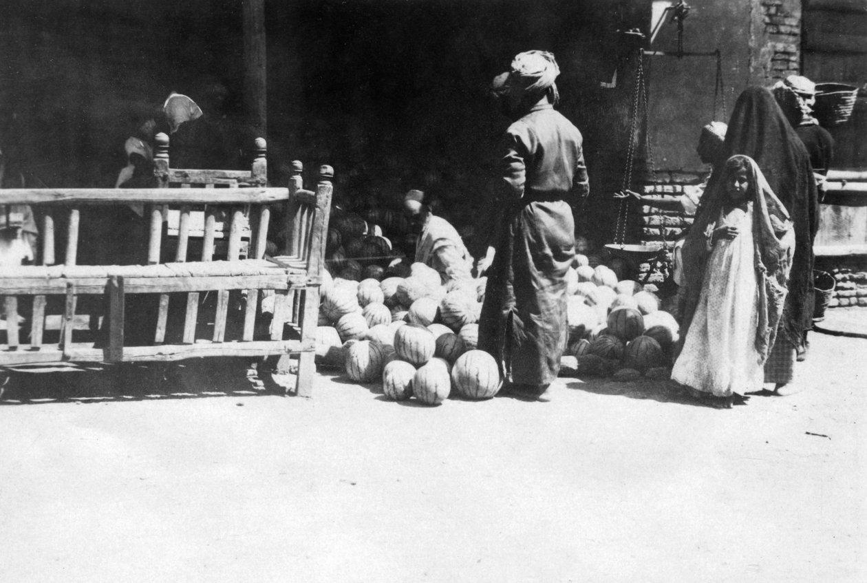 Fruitkraam, Bagdad, Mesopotamië, WOI, 1918 door Unbekannt