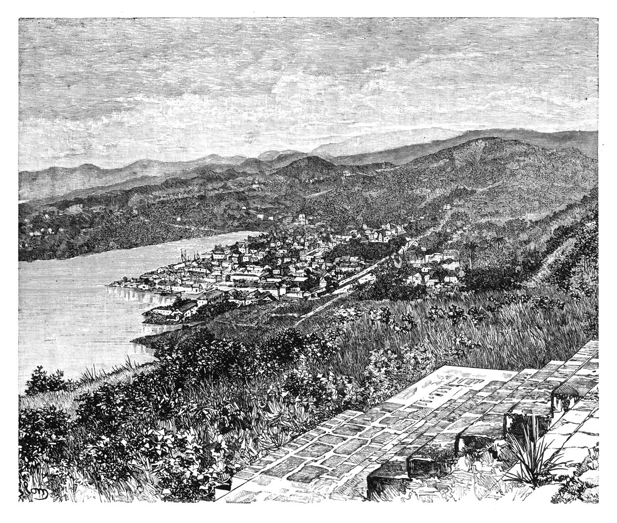 Algemeen uitzicht op Castries, St Lucia Eiland, c1890 door Unbekannt