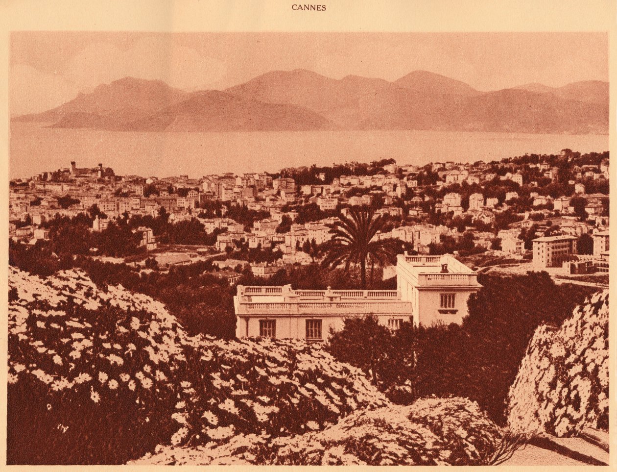 Algemeen uitzicht genomen vanaf Pezou, Cannes, 1930 door Unbekannt