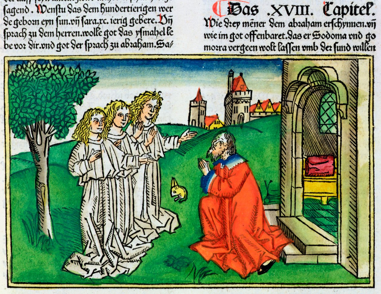 Genesis 18:2: Abraham en de drie engelen door Unbekannt