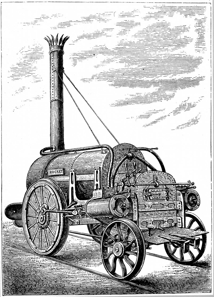 George Stephensons locomotief Rocket, ca. 1875 door Unbekannt