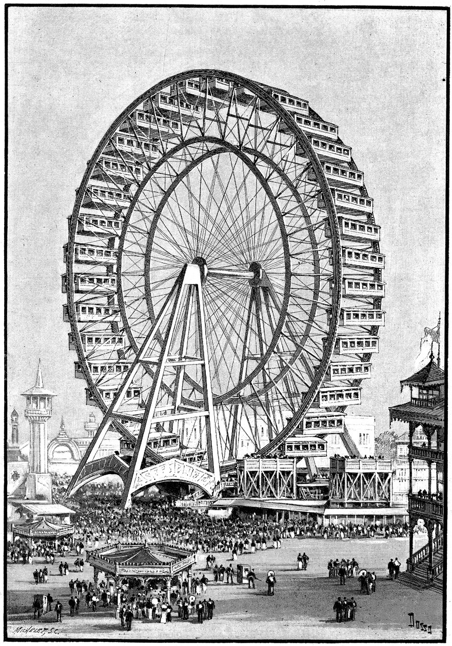 Reuzenrad, Internationale Tentoonstelling, Chicago, 1893 door Unbekannt