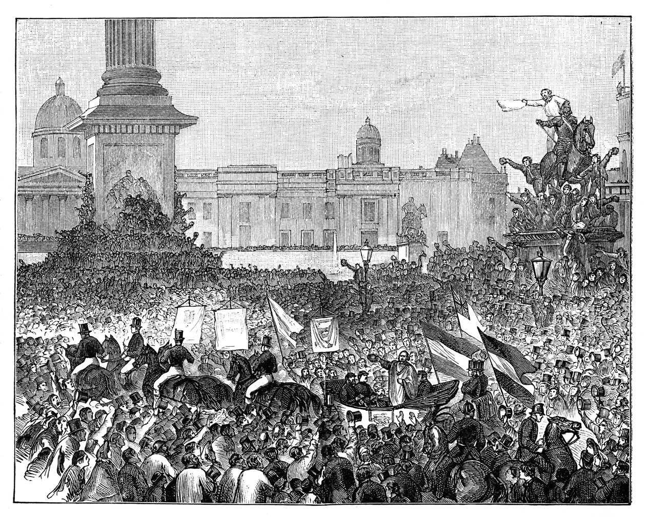 Ontvangst van Giuseppe Garibaldi op Trafalgar Square, Londen door Unbekannt