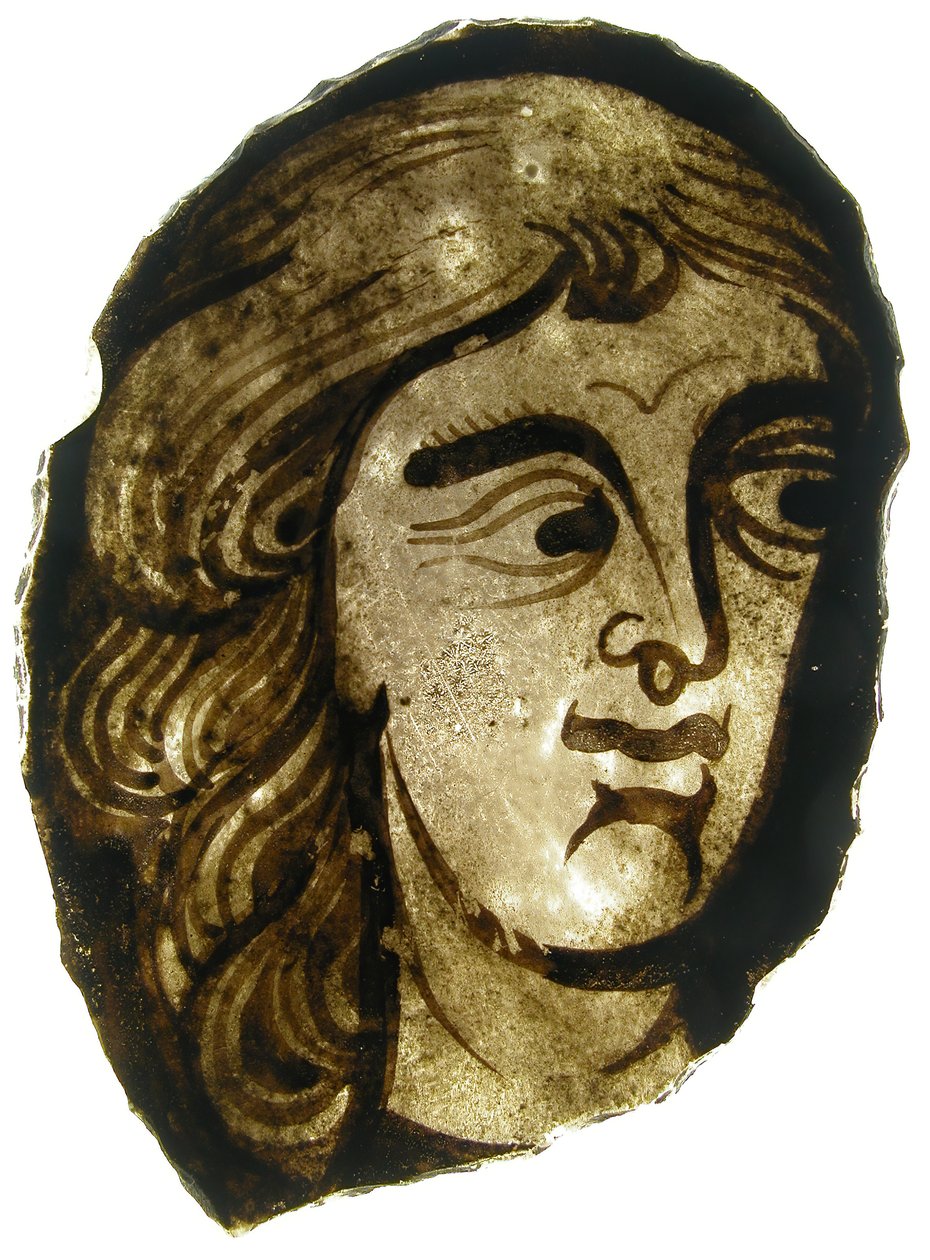 Glasfragment, Frans, 13e-14e eeuw door Unbekannt