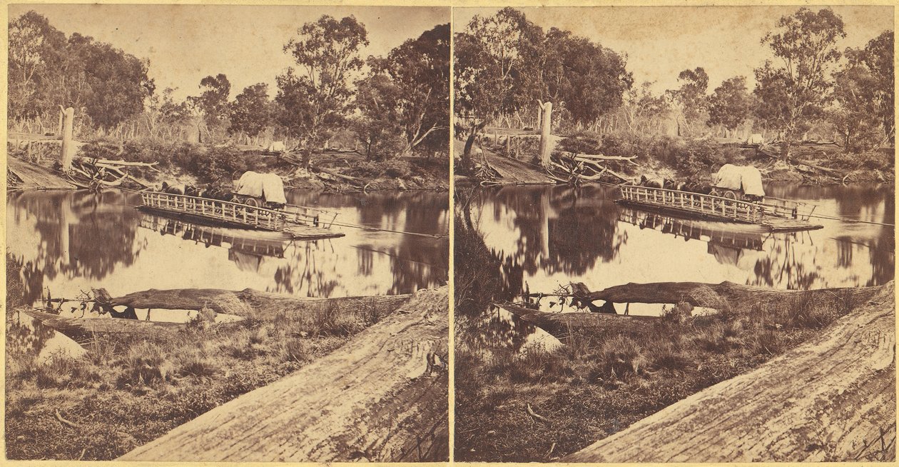 Golbourn Punt bij Seymour, Australië, 1860s door Unbekannt
