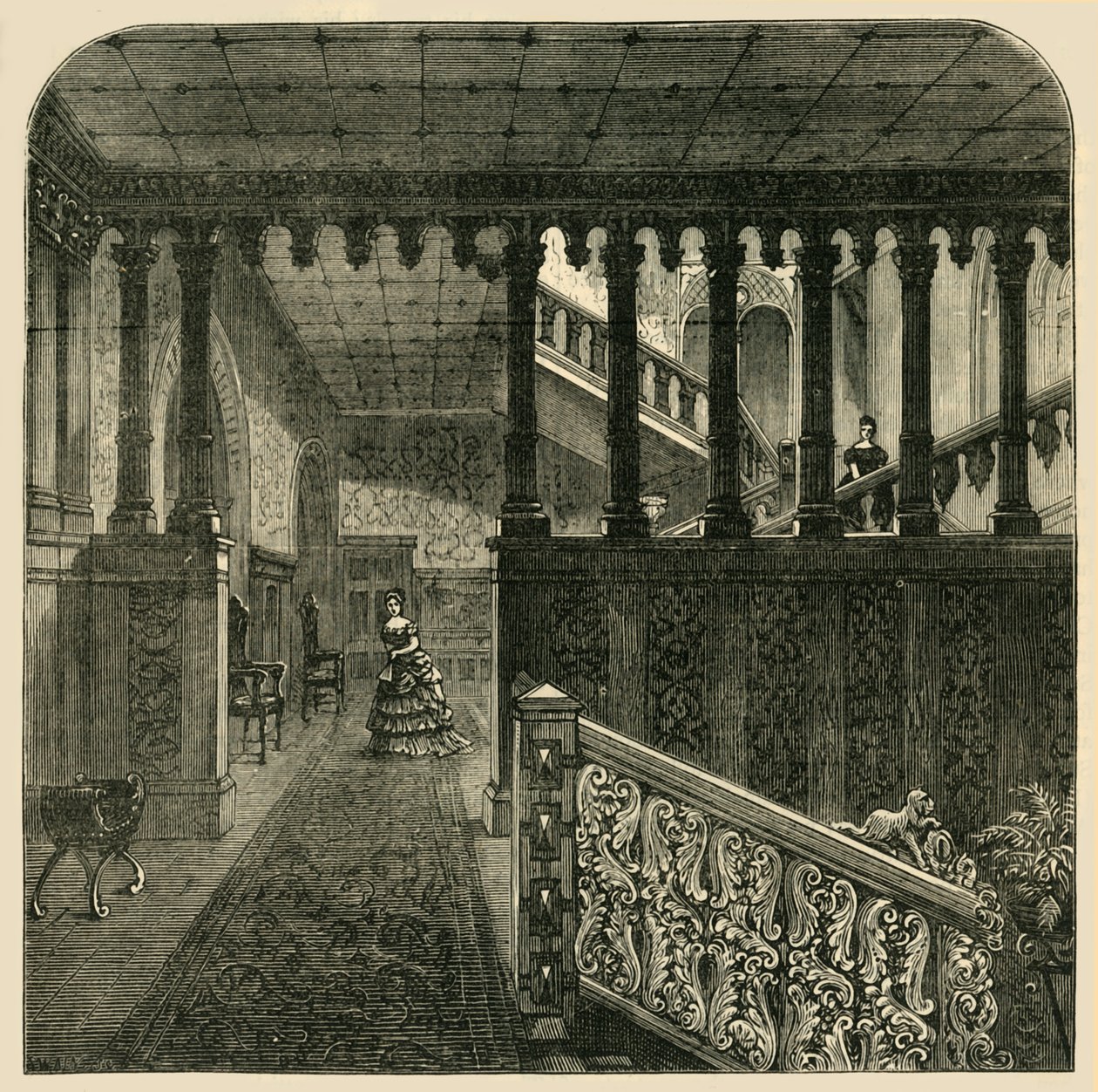 Grote Trap, Holland House, c1876 door Unbekannt