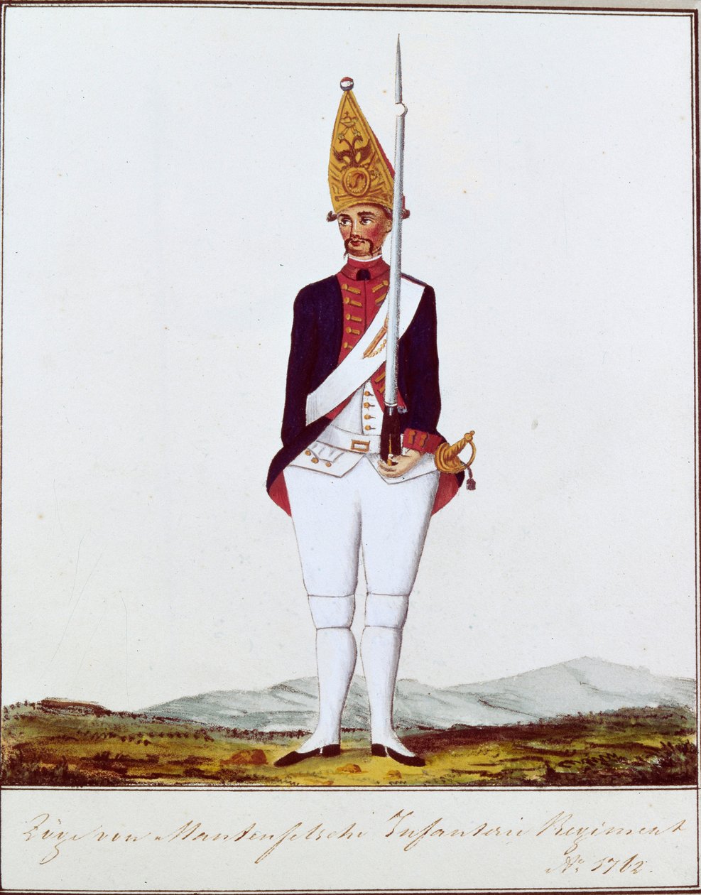 Grenadier van het regiment Zöge von Manteuffel door Unbekannt