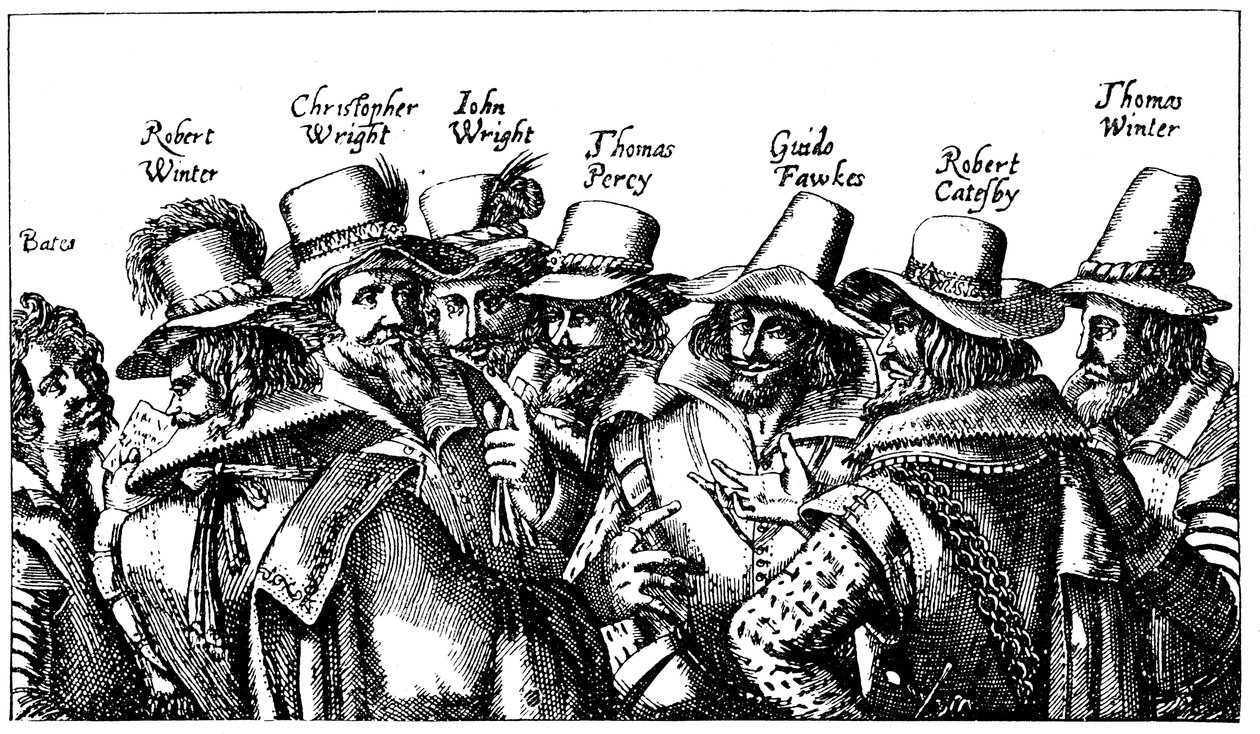 Guy Fawkes en de buskruitplotters, 1605 door Unbekannt