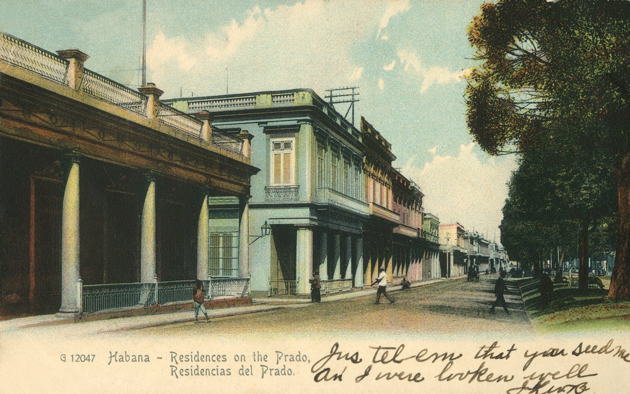 Habana - Residenties aan de Prado, 1907 door Unbekannt