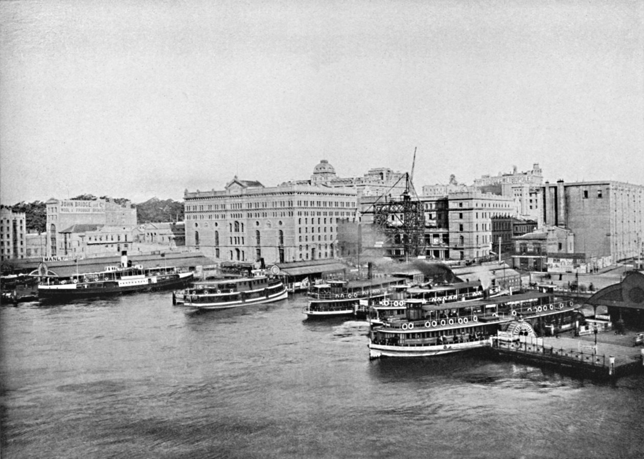 Havenveerboten bij Circular Quay, ca. 1900 door Unbekannt