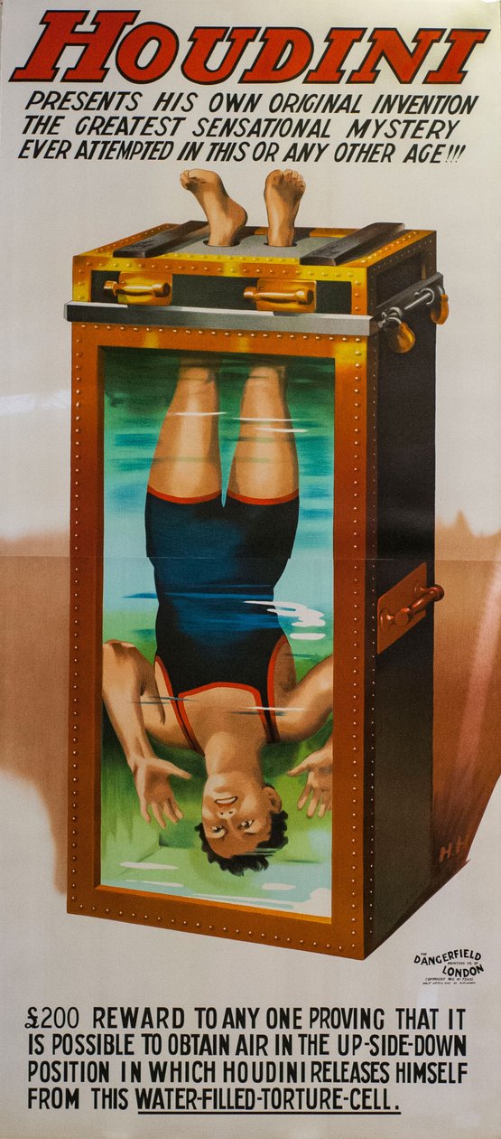 Harry Houdini. Watermartelcel door Unbekannt
