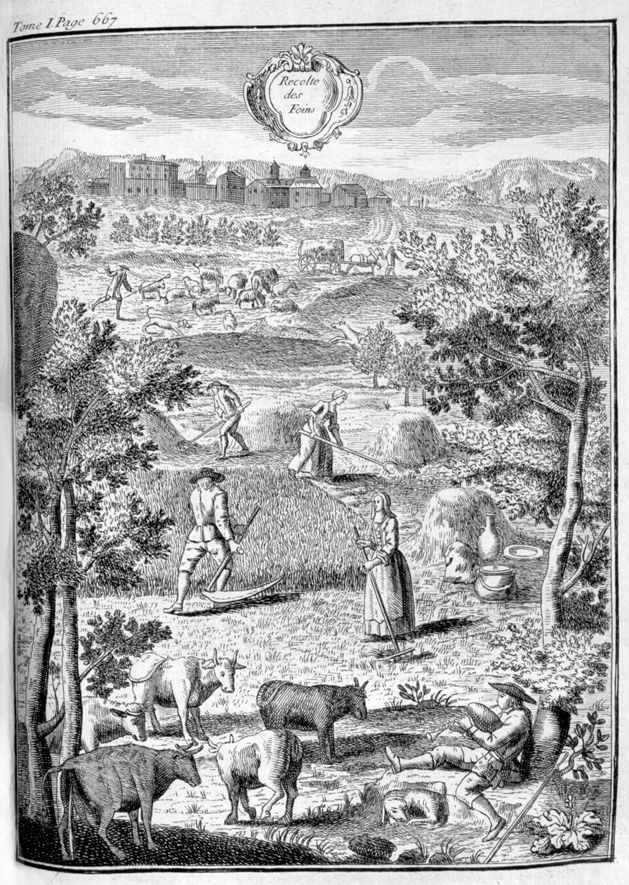 Het hooien, 1775 door Unbekannt