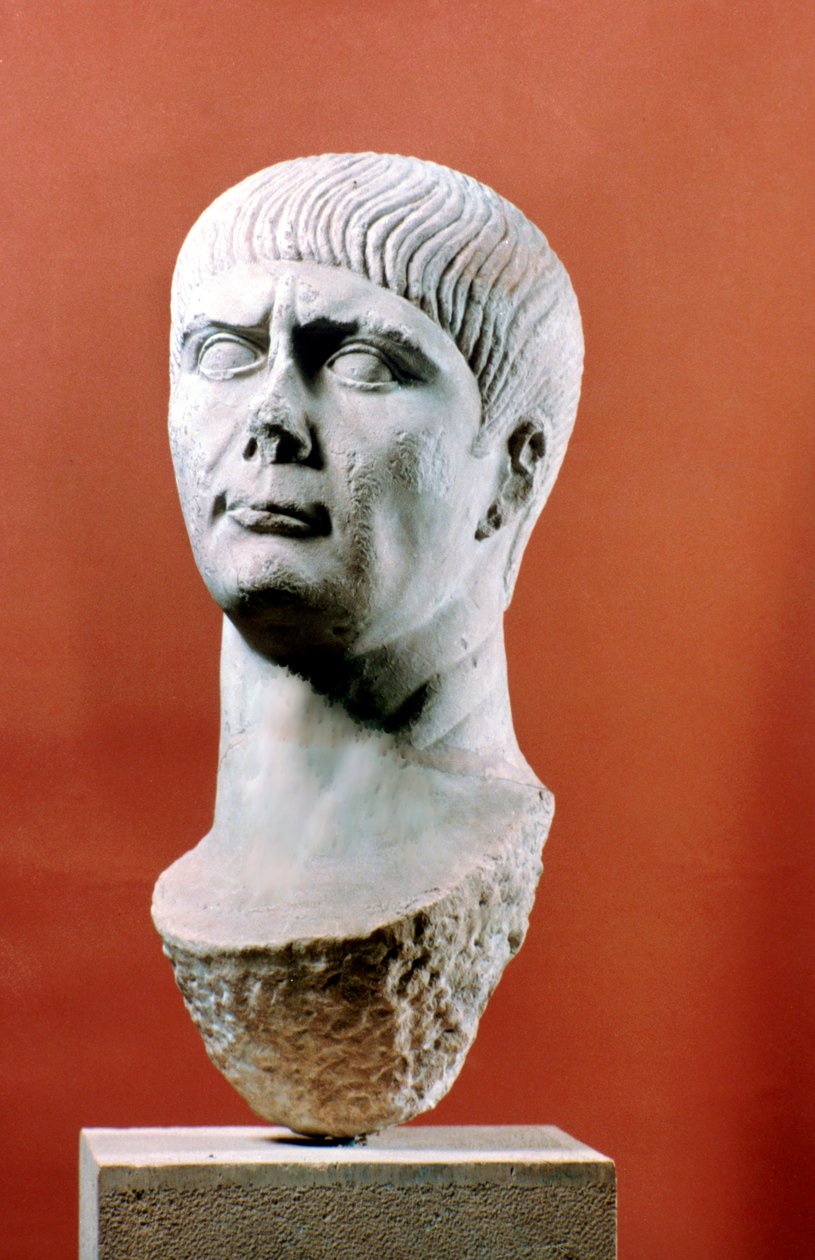 Hoofd van Trajanus, Romeinse Keizer door Unbekannt