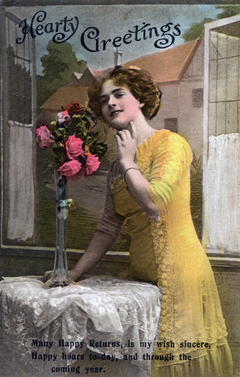Hartelijke groeten, verjaardagskaart, ca. 1918 door Unbekannt