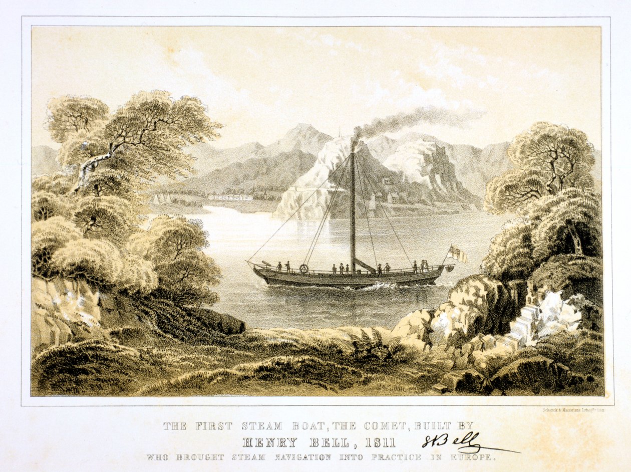 Henry Bells stoomboot Comet van 1811, 1856 door Unbekannt