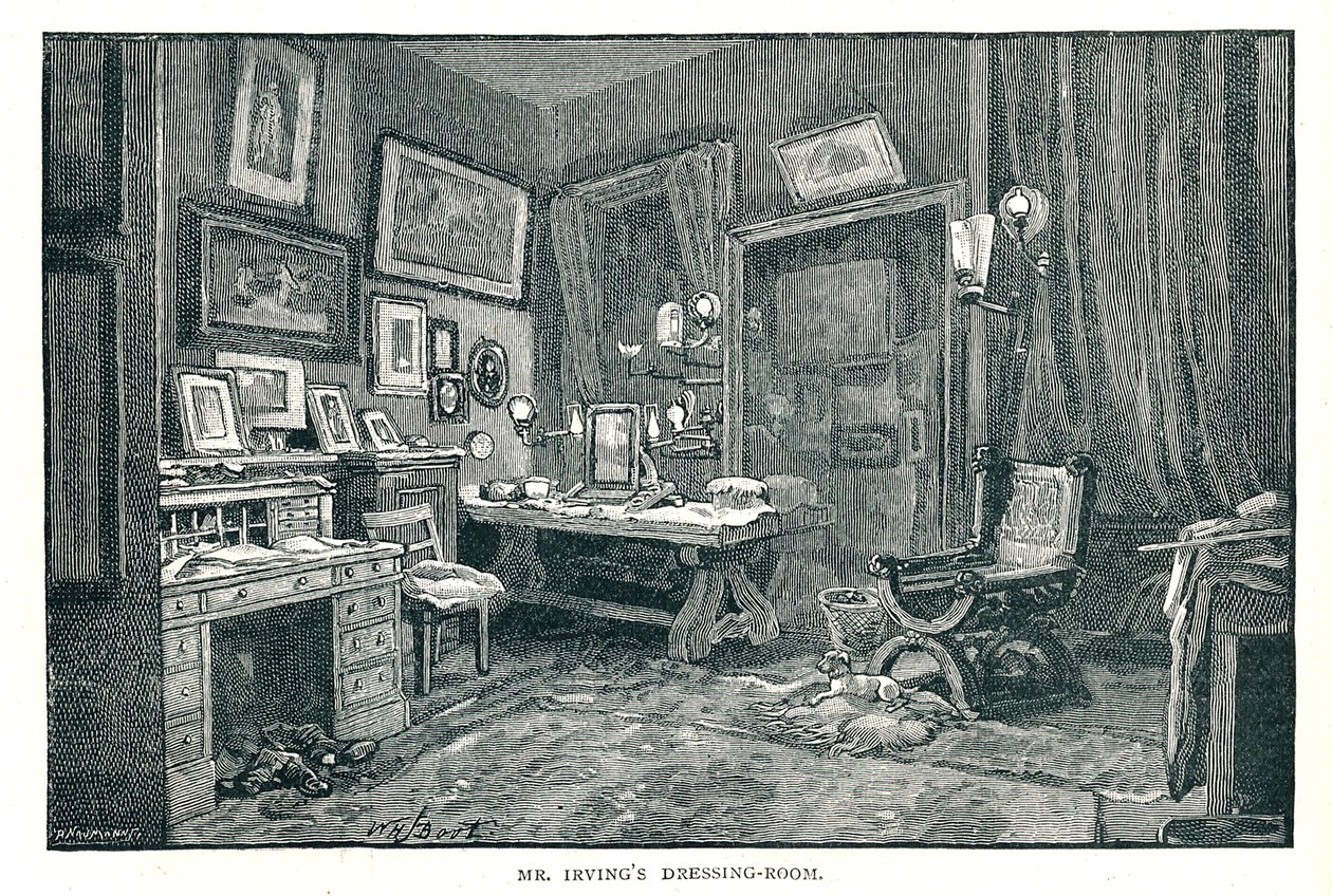 Henry Irvings Kleedkamer, 1891 door Unbekannt