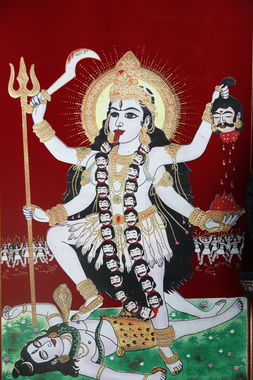 Hindoeïstische godin Kali, Kathmandu, Nepal door Unbekannt