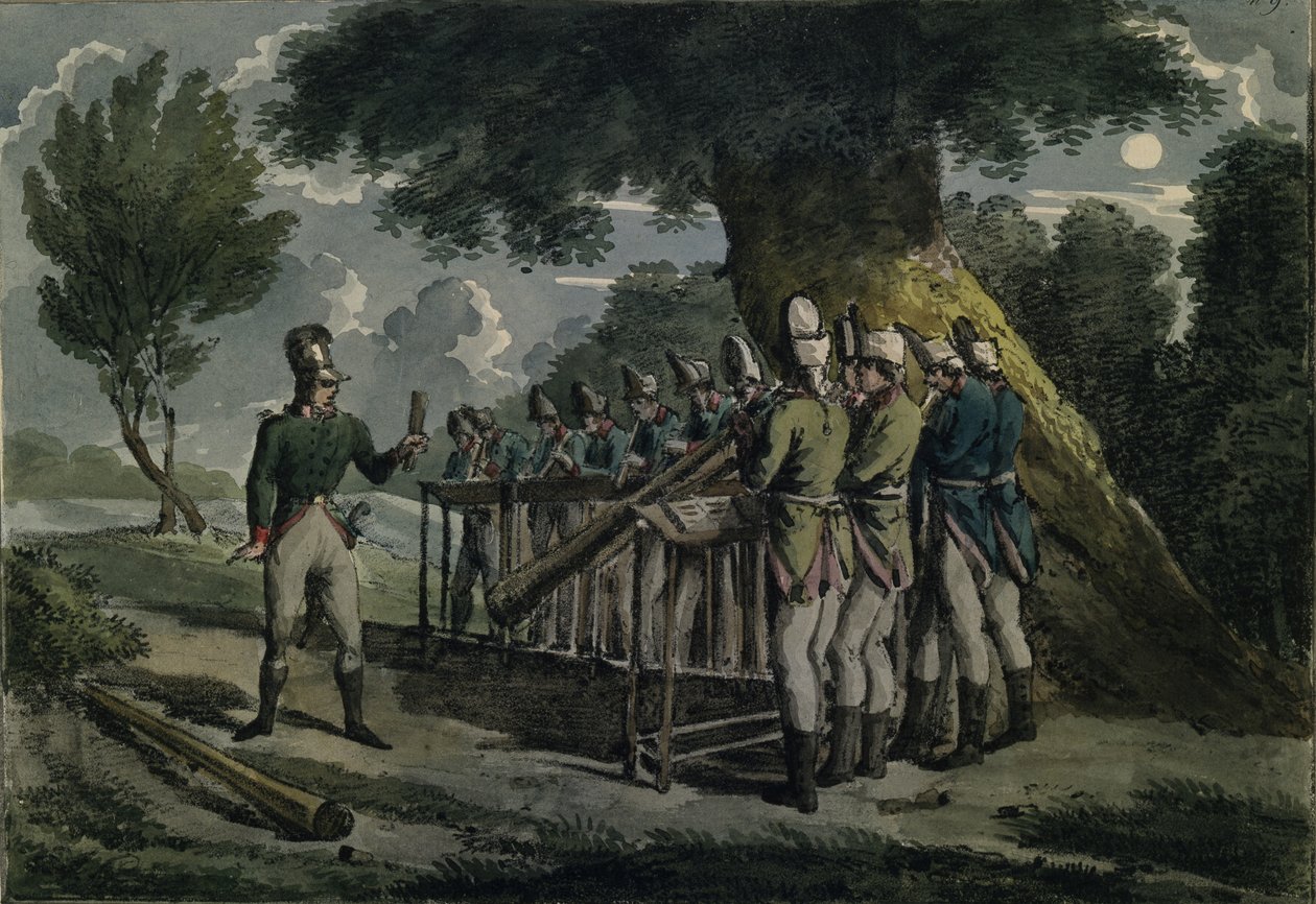 Hoornorkest, ca 1820 door Unbekannt