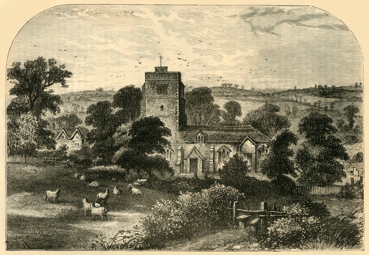 Hornsey Kerk in 1750, ca. 1876 door Unbekannt