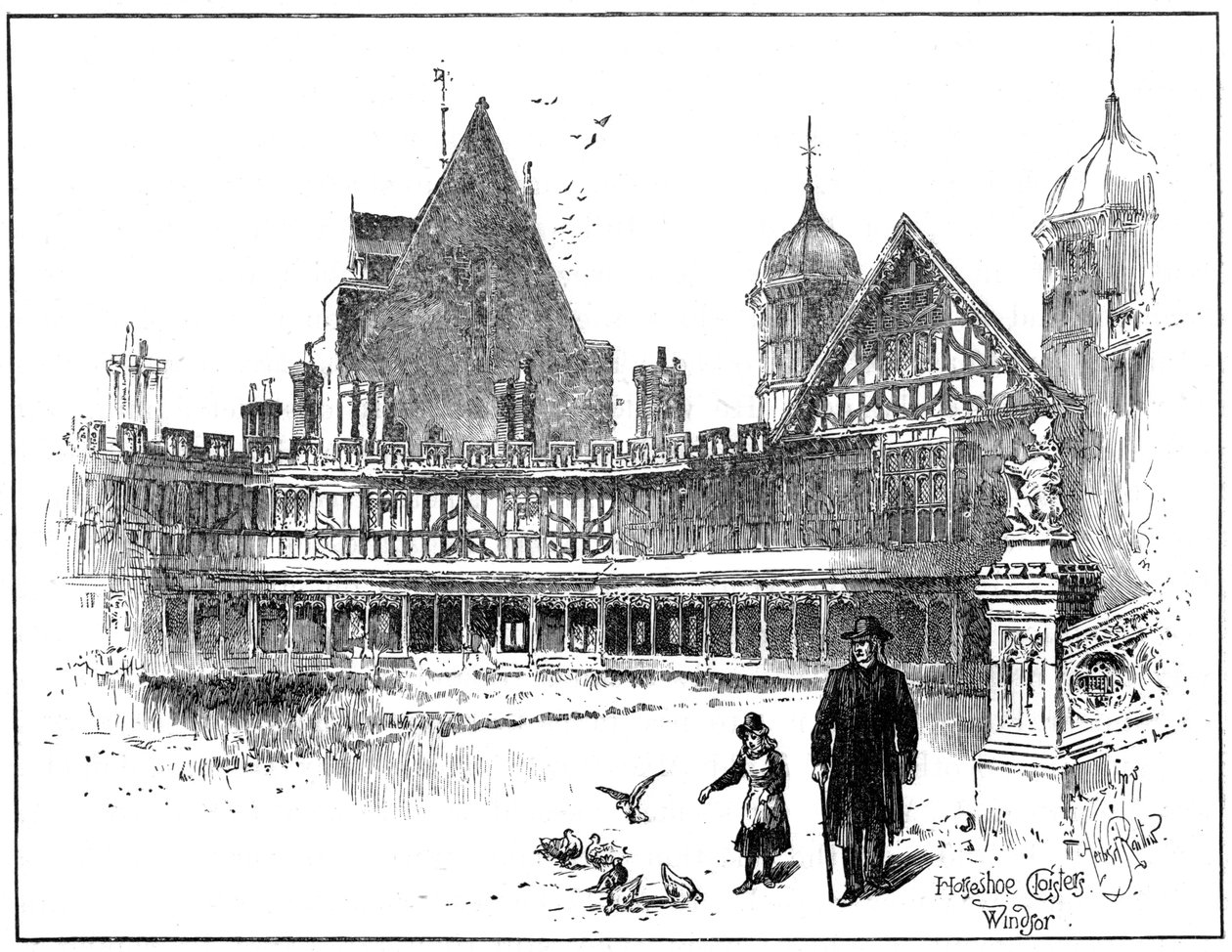 Horseshoe Cloisters, Windsor Castle, 1900 door Unbekannt