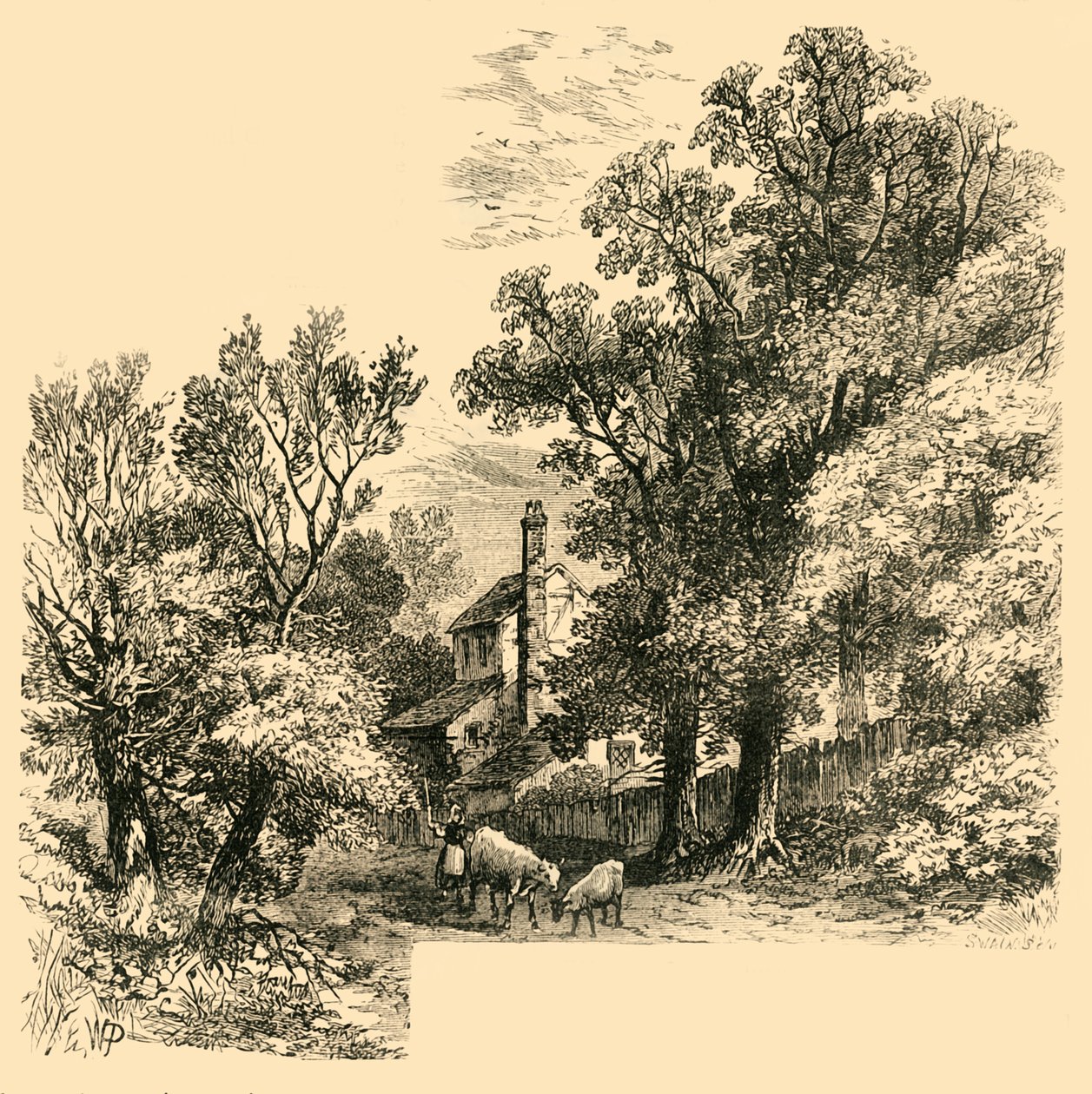 Huis op Craven Hill in 1760, ca. 1876 door Unbekannt
