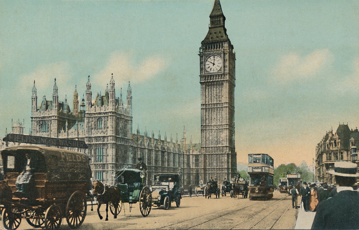 Houses of Parliament en Westminster Bridge, Londen door Unbekannt