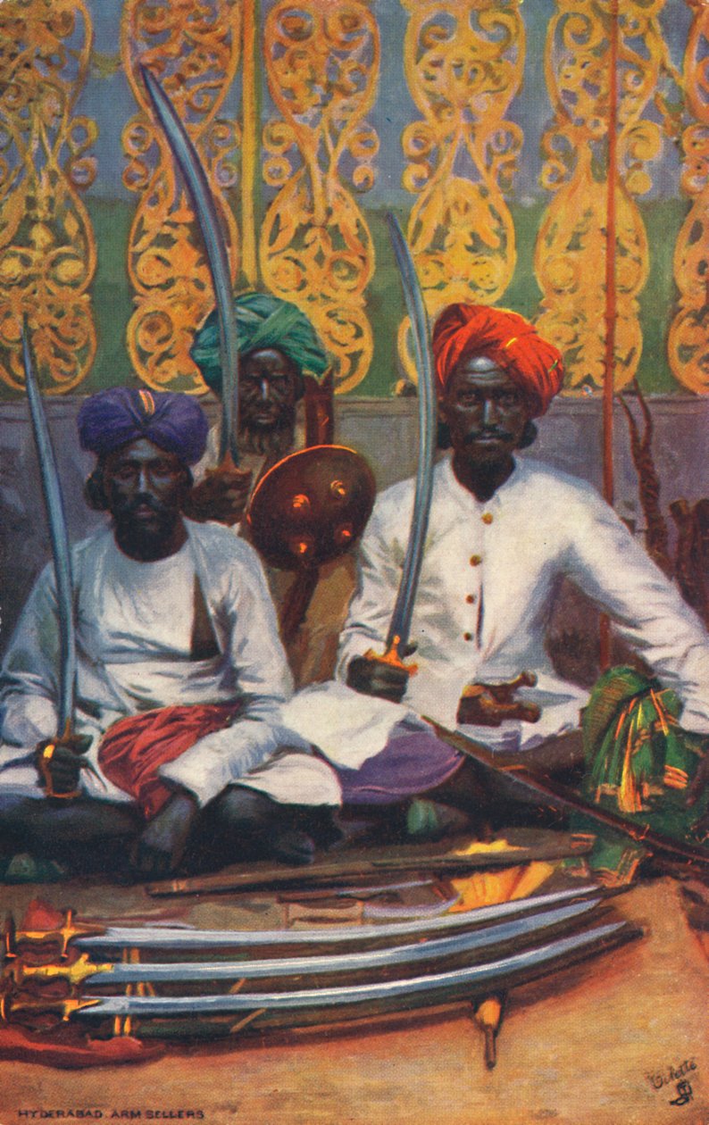 Wapenverkopers in Hyderabad door Unbekannt