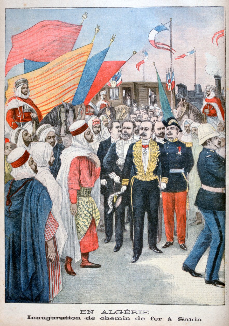 Inhuldiging van de spoorweg, Saida, Algerije, 1900 door Unbekannt