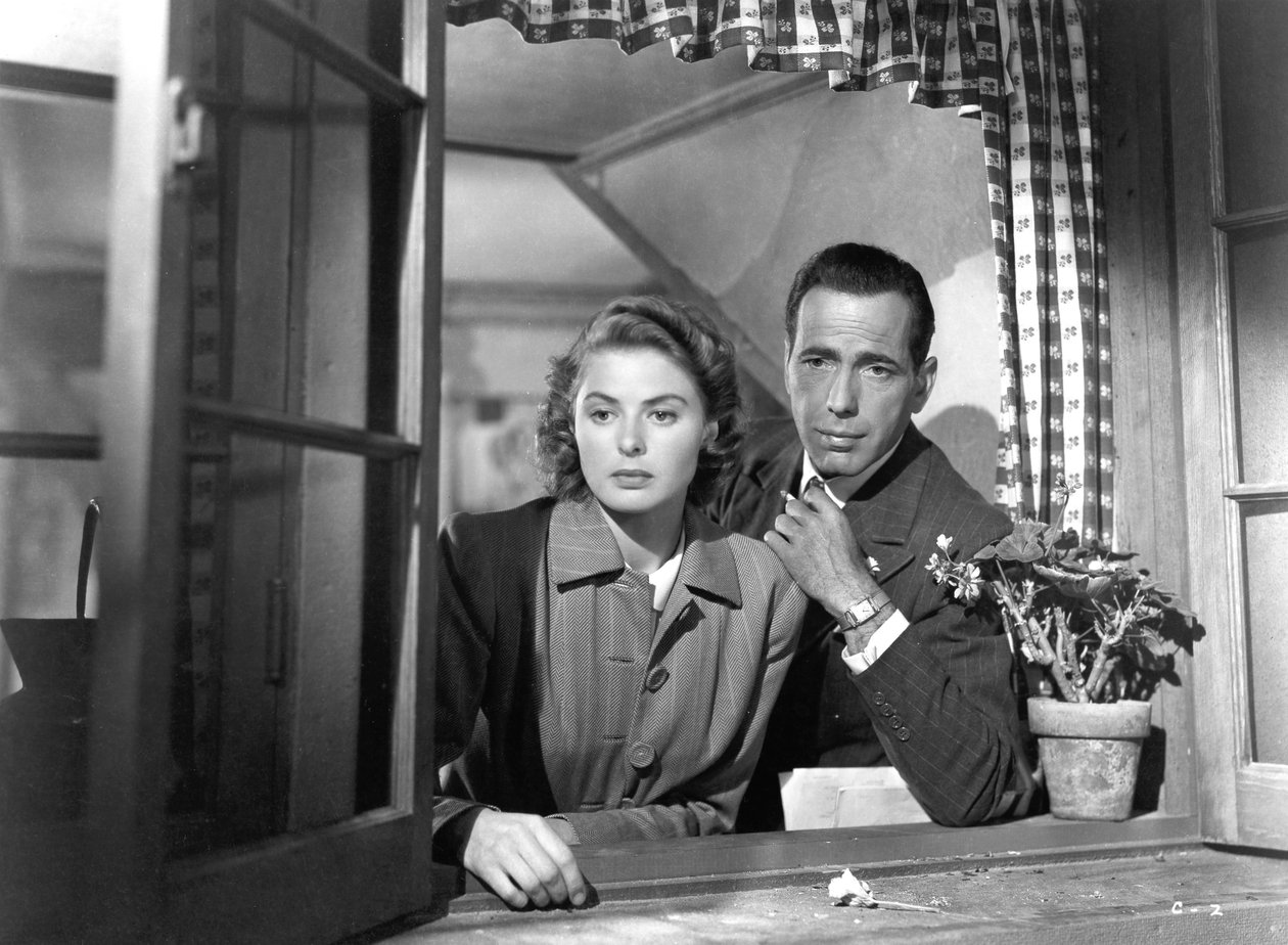 Ingrid Bergman en Humphrey Bogart in Casablanca, 1942 door Unbekannt