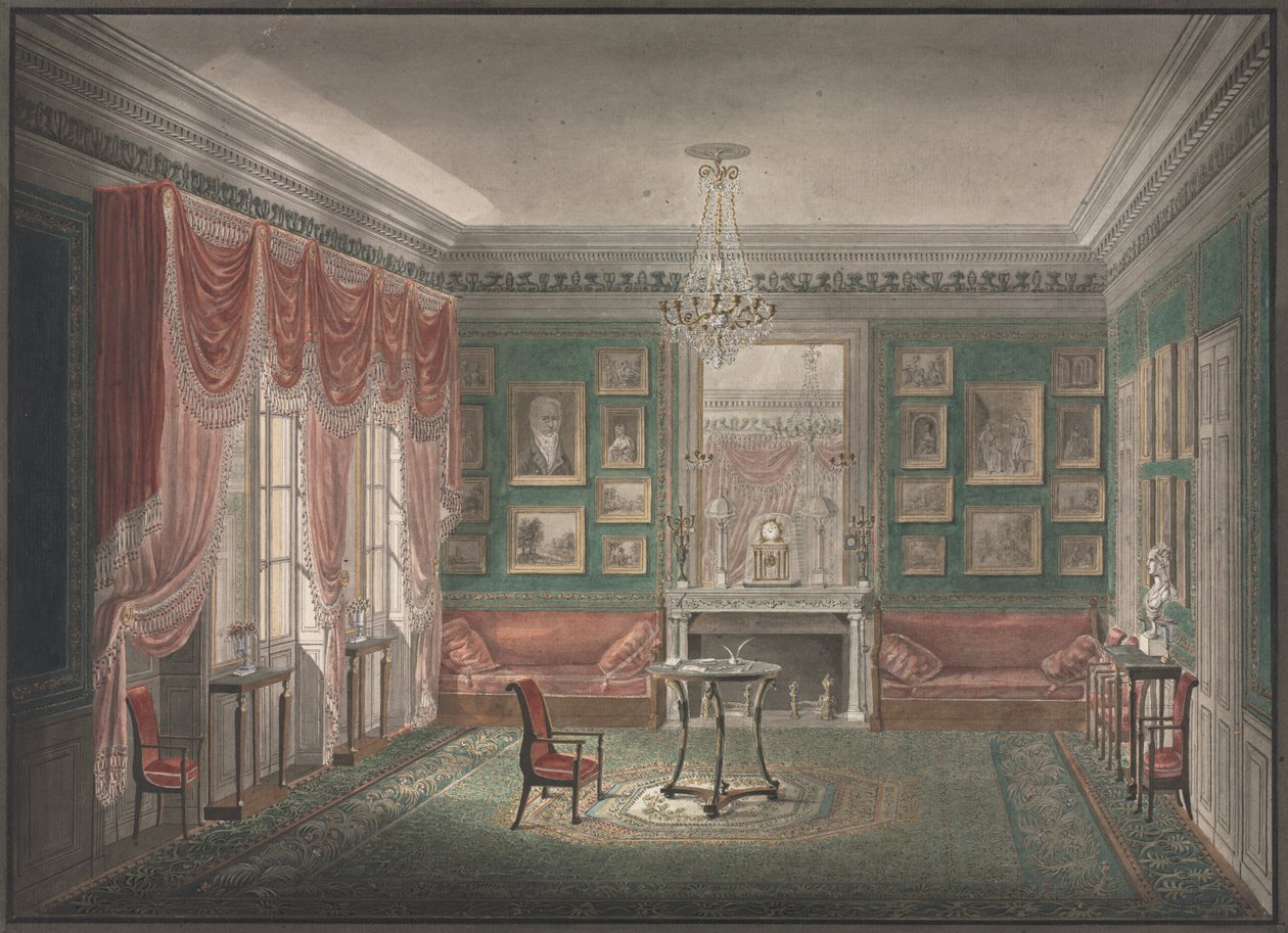 Interieurzicht, ca. 1805-1810 door Unbekannt