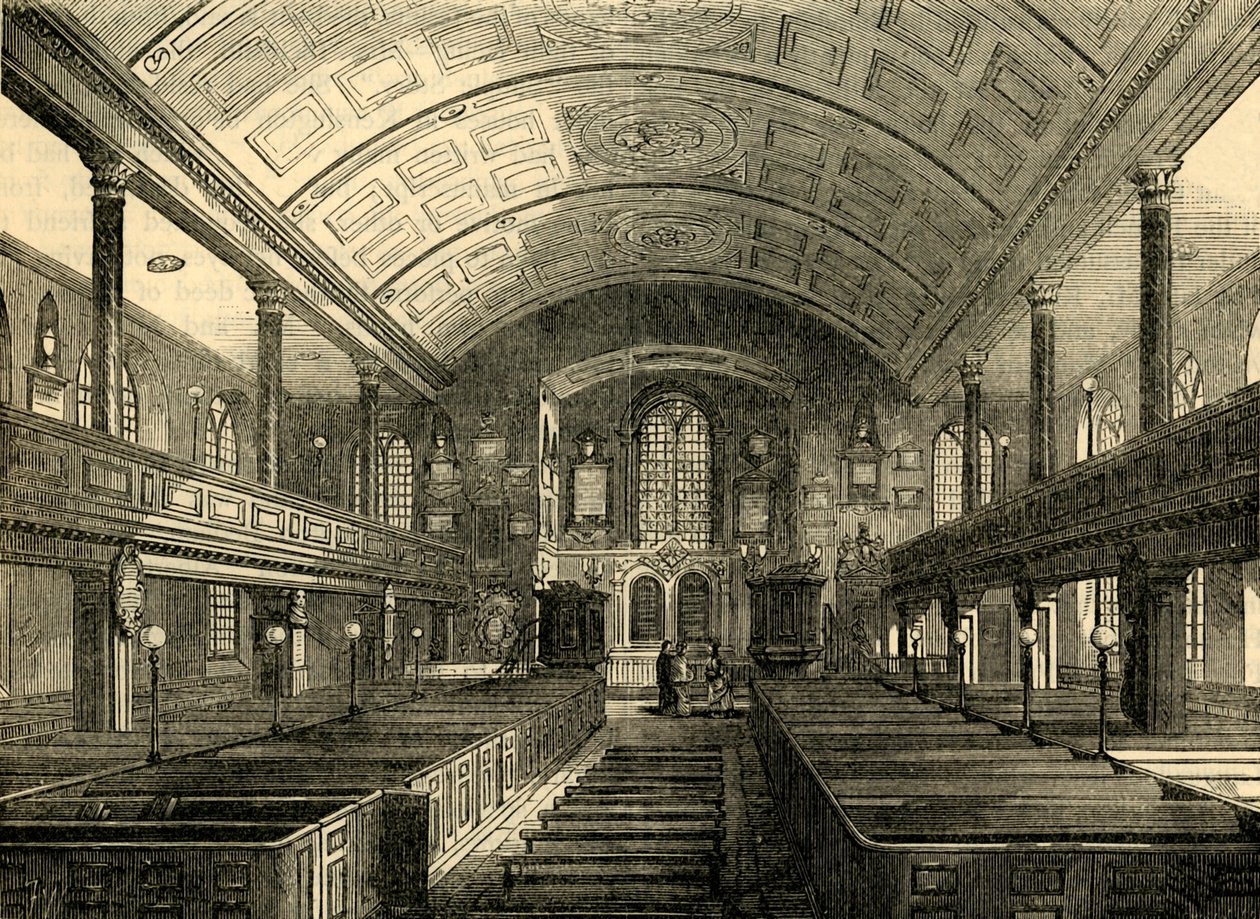 Interieur van Kensington Kerk, 1850, ca. 1876 door Unbekannt