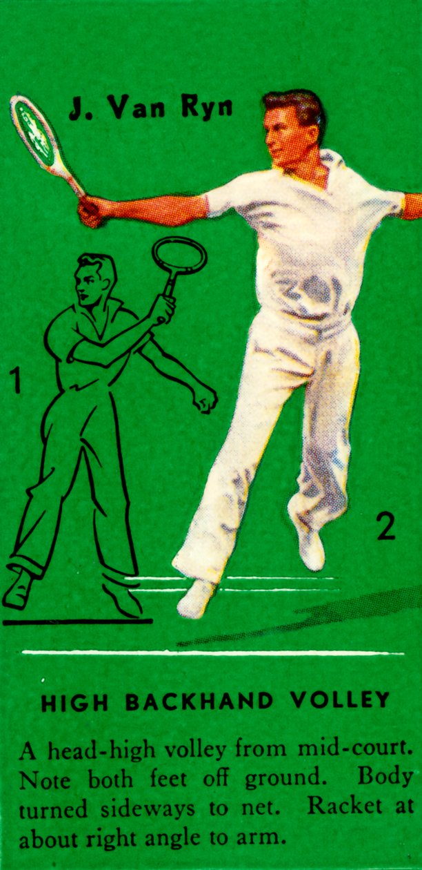 J. Van Ryn - Hoge Backhand Volley, c1935 door Unbekannt