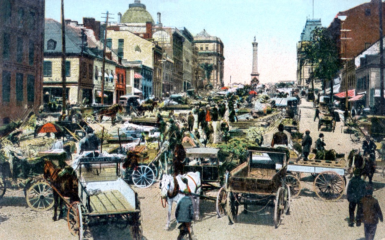 Jacques Cartier Markt, Montreal, Canada, ca. 1900s door Unbekannt