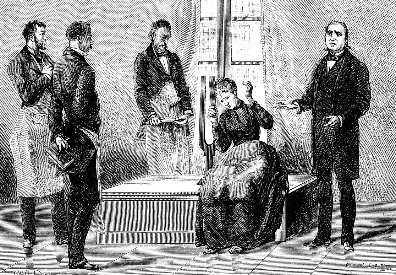 Jean Martin Charcot demonstreert hypnose, 1879 door Unbekannt
