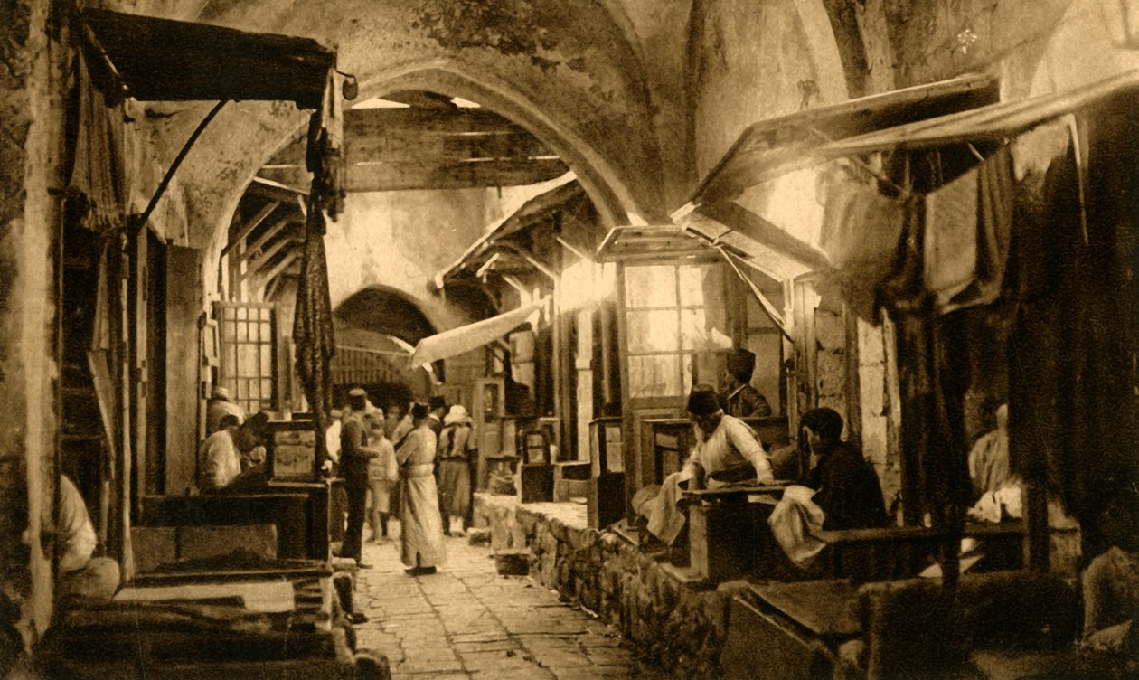 Jeruzalem - Bazaar van de Goudsmeden, c1918-c1939 door Unbekannt
