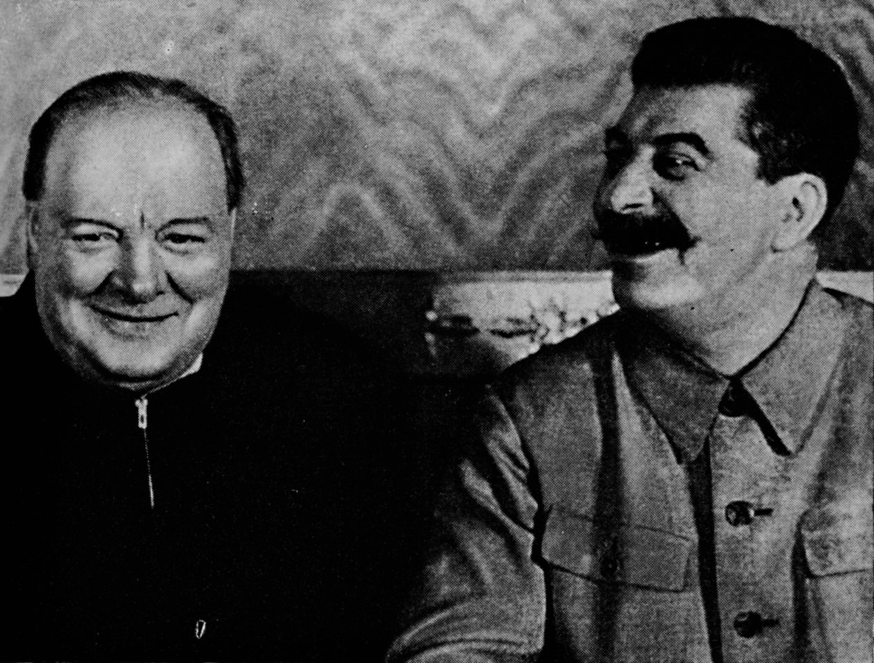 Joseph Stalin en Mr. Churchill 1942, 1945 door Unbekannt
