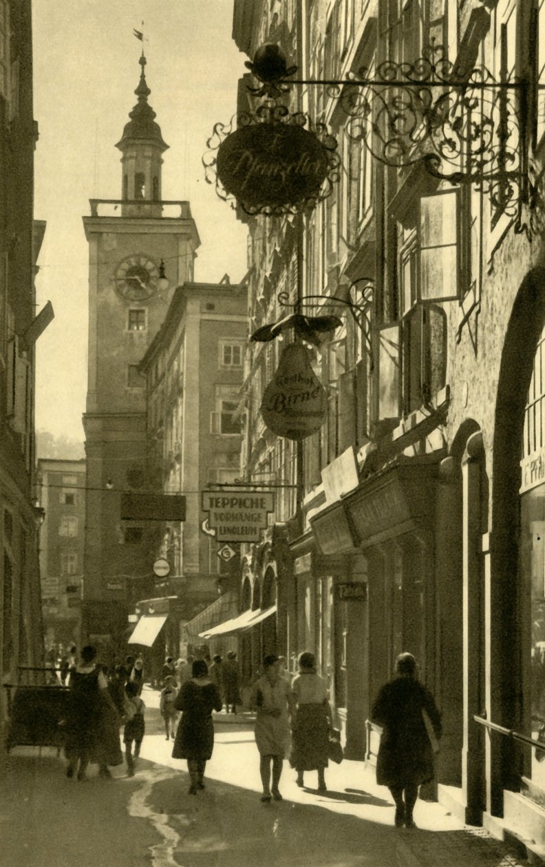 Judengasse, Salzburg, Oostenrijk, ca. 1935 door Unbekannt