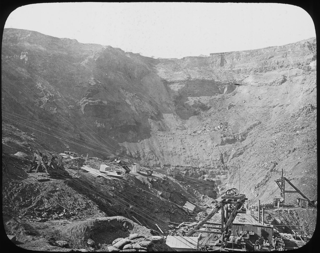 Kimberley diamantmijn, Zuid-Afrika, ca. 1890 door Unbekannt
