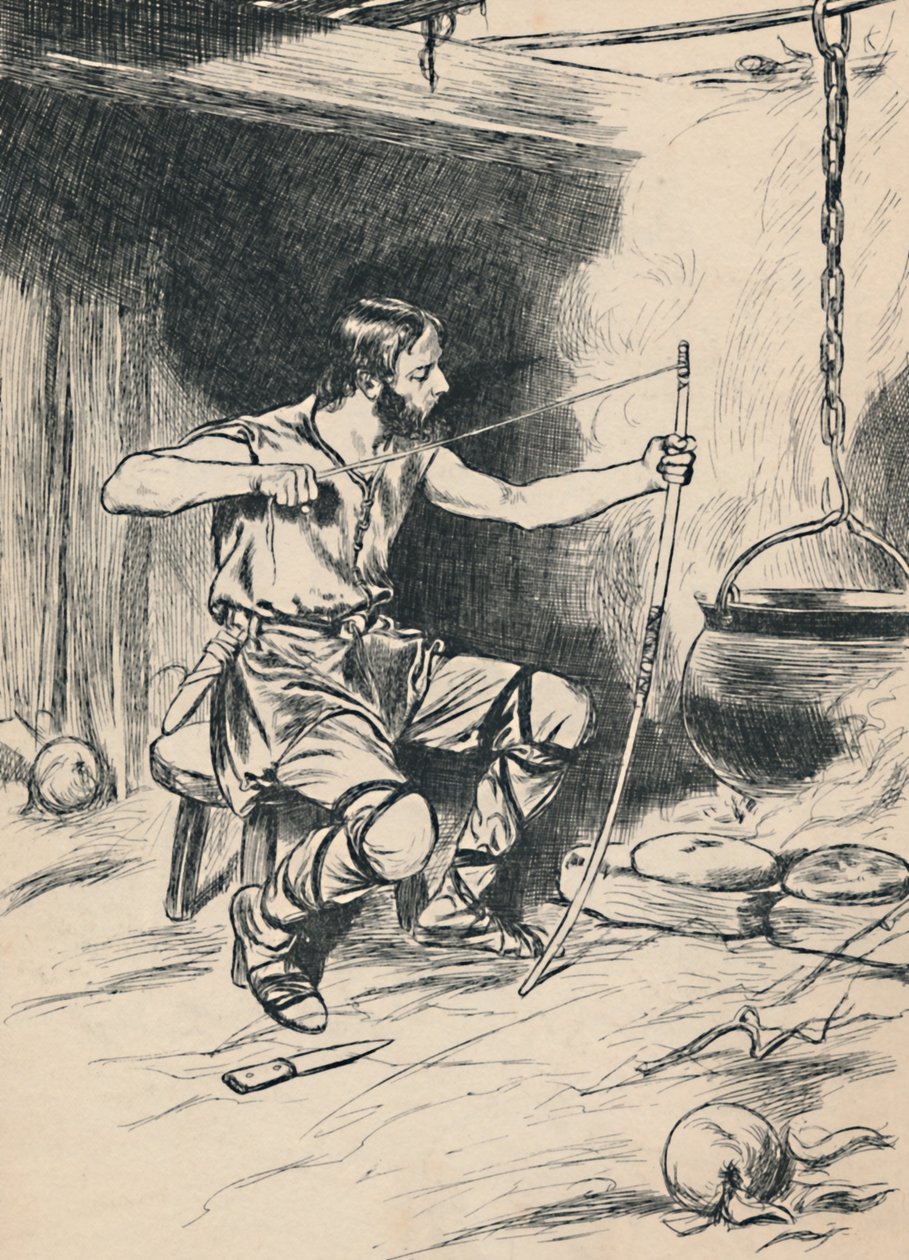 Koning Alfred vergeet de taarten, ca. 1907 door Unbekannt