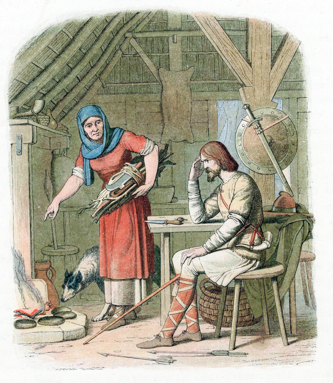 Koning Alfred verbrandt de taarten, 878 1864 door Unbekannt